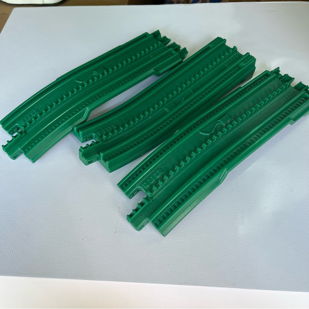 3 Fisher Price Geotrax Train Railway Green Ramp Track Hill Incline Parts Replace